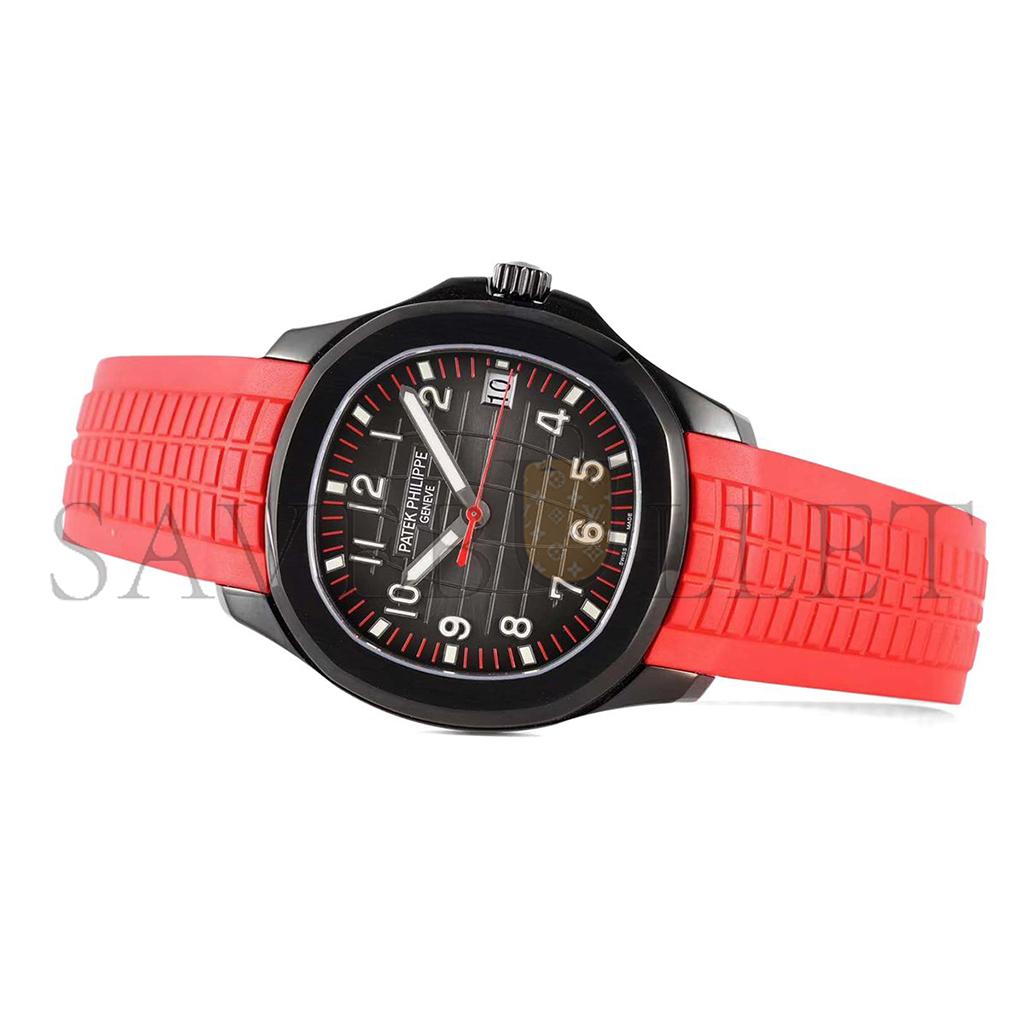 PATEK PHILIPPE AQUANAUT‘BLACK VENOM’BLACK DIAL ON RED RUBBER STRAP40MM  WATCH 5167A